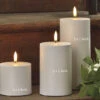 Uyuni Outdoor 3 Inch X 7 Inch White Pillar Candle - Remote Ready -Battery Operated Candles Shop uyuni flat top outdoor pill 2