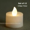 Tall Flameless Tea Lights Warm White LED Battery Operated 12 Pack - 5 Hour Timer 1 Tall Flameless Tea Lights Warm White LED Battery Operated 12 Pack - 5 Hour Timer -Battery Operated Candles Shop warm white 12 tall tealight timer