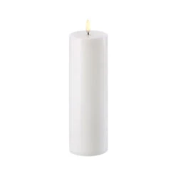 Uyuni 3 Inch X 9 Inch White Pillar Candle - Remote Ready