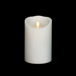 3 Inch Diameter White Moving Flame 4 Inch Candle - Remote Ready -Battery Operated Candles Shop white 4 inch mf candle
