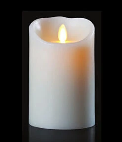Moving Flame White Candle Battery Operated 3.5 X 5 - Timer - Remote Ready 7 Moving Flame White Candle Battery Operated 3.5 X 5 - Timer - Remote Ready -Battery Operated Candles Shop white 5 inch large