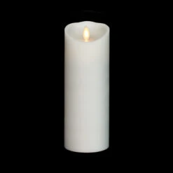 3 Inch Diameter White Moving Flame 8 Inch Candle - Remote Ready -Battery Operated Candles Shop white 8 inch mf candle