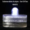 White Waterproof Tea Light - Box Of 10 -Battery Operated Candles Shop white acolyte