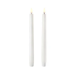 Uyuni 11 Inch White Taper Candle Set Of 2 - Remote Ready