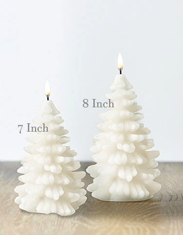 Uyuni 4 X 7 Inch White Christmas Tree Candle - Remote Ready 4 Uyuni 4 X 7 Inch White Christmas Tree Candle - Remote Ready - Image 2
