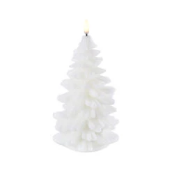 Uyuni 4.25 X 8 Inch White Christmas Tree Candle - Remote Ready