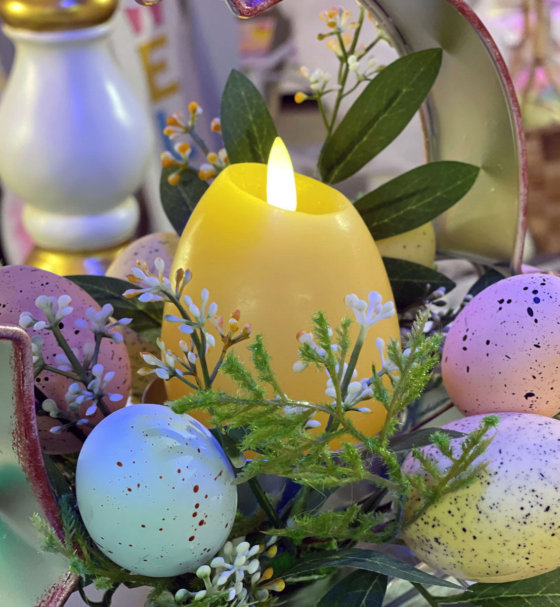 Battery Operated Candles Shop -Battery Operated Candles Shop yellow egg candle