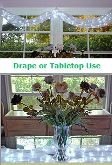 Warm White LED Curtain 288 LED Lights 3 X 12 AC Power